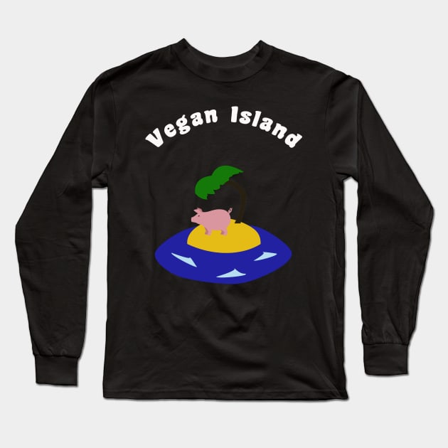 Vegan Island Long Sleeve T-Shirt by thesnowwhyte